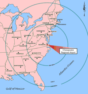 chesapeake airport location map
